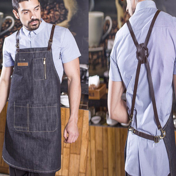 Stanley & Sons Apron with Leather Straps Selvage Cone Mills Striped Denim -  Made in New York, NY | Home | Independence